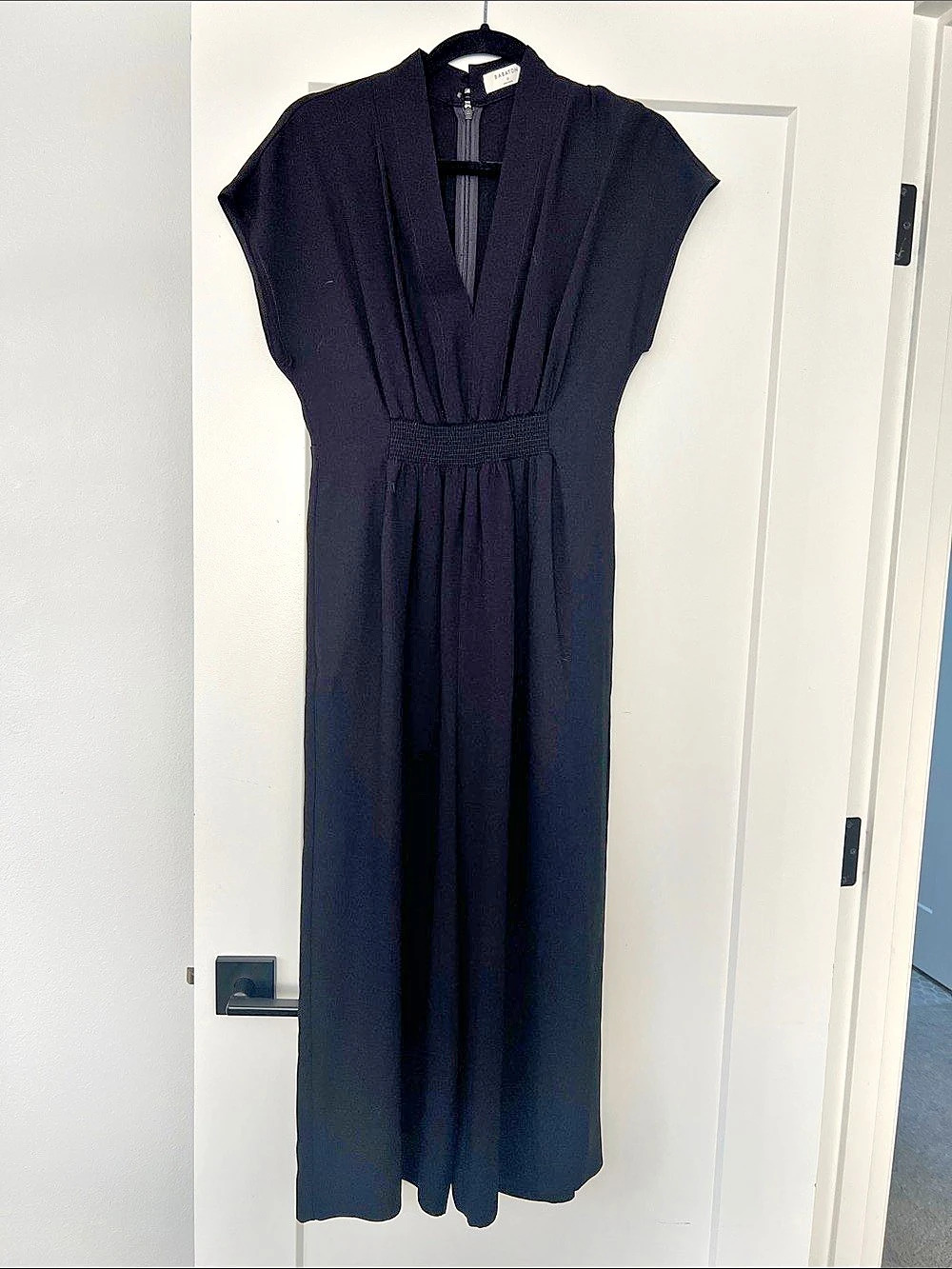 Babaton Black Pleated Maxi jumpsuit Like New